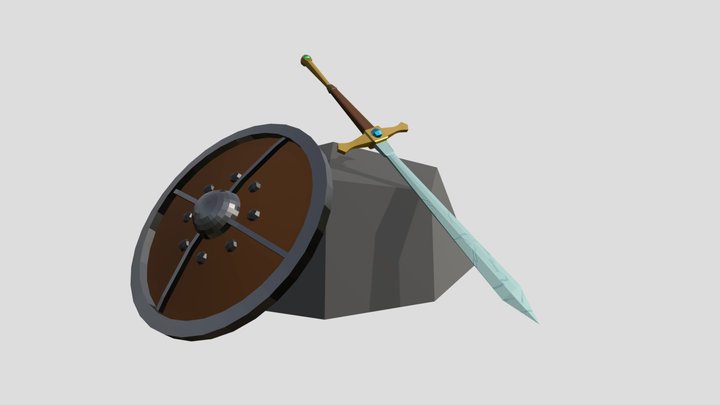 Espada e escudo 3D Model
