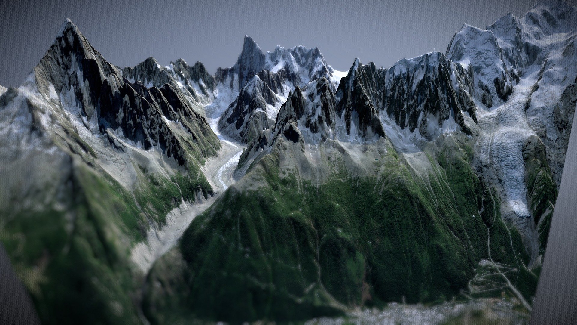 Mer de Glace, NASADEM, TIN