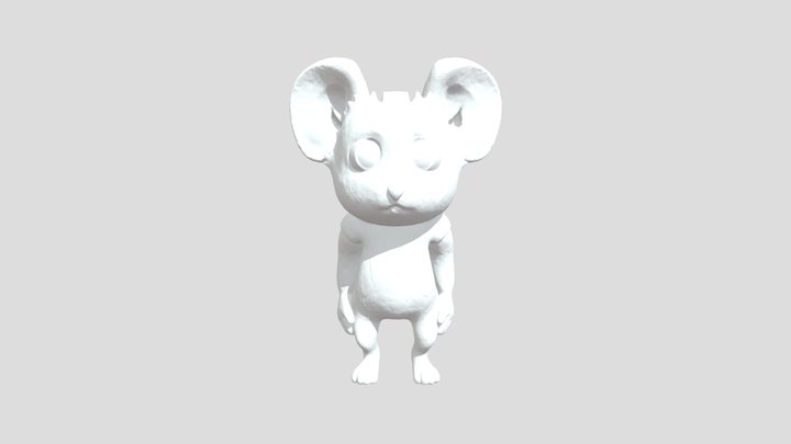 Blue Mouse Character 3D Model