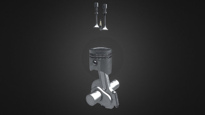 animated Piston 3D Model