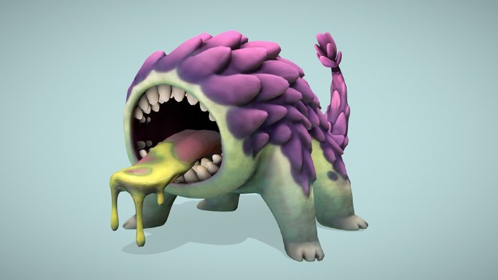 Cute Creature faceless dog 3D Model