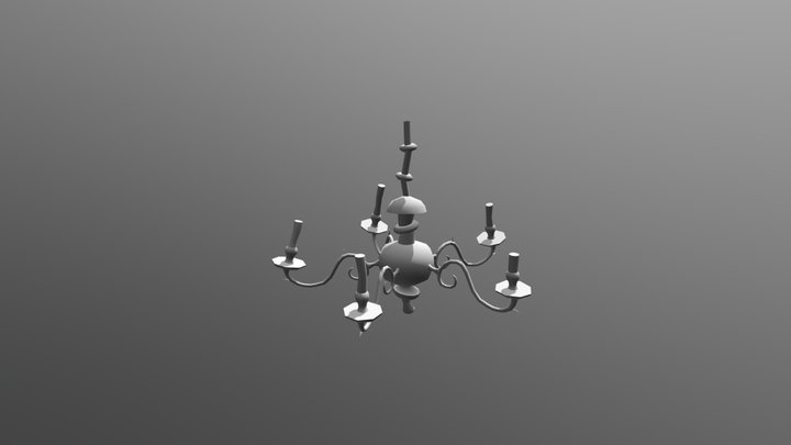 Work in progress low poly chandelier 3D Model