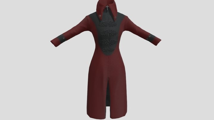 Gothic Red Coat 3D Model