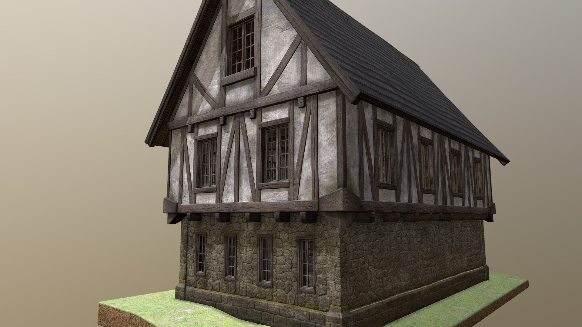 Fantasy medieval house - 3D model by Derlvenner [b14de43] - Sketchfab