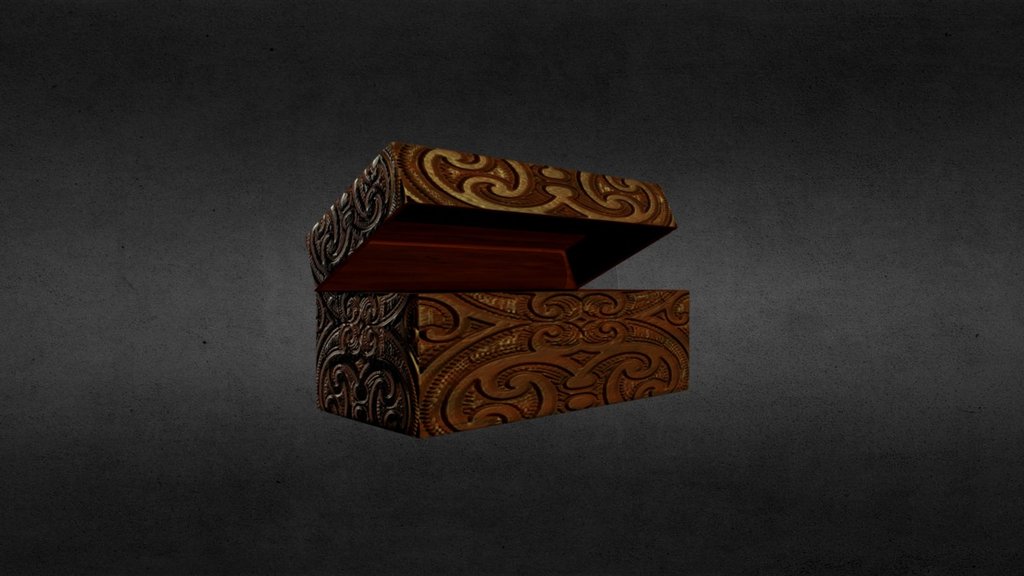 Wooden Box With Maori Carving