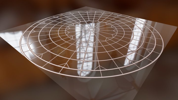 LMU Main Hall Ceiling Glass (PBR Texture) 3D Model