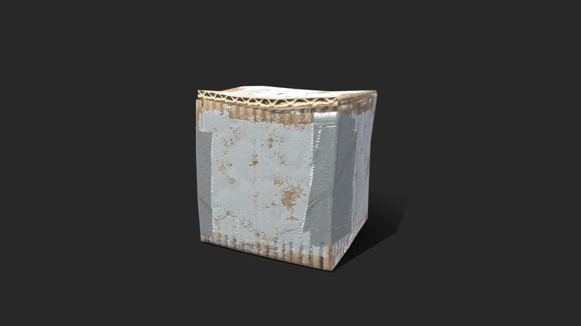 White painted taped box, wasteland junk item - Buy Royalty Free 3D ...