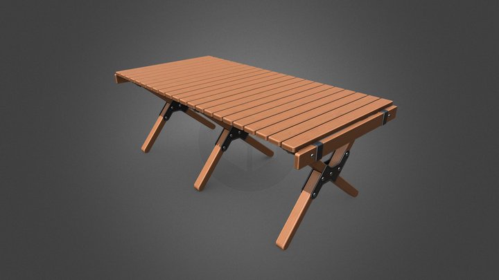 Outdoor camping omelet table 3D Model