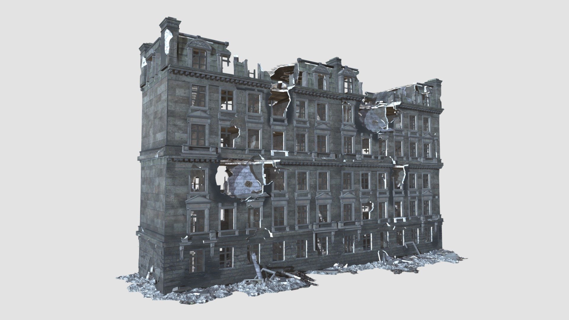 Destroyed Building - Buy Royalty Free 3D Model By Evermotion [b152cdb ...