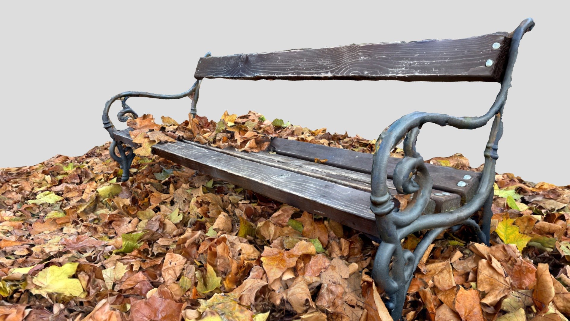 Park bench in autumn / fall - 3D model by Adrianmesko [b153394] - Sketchfab