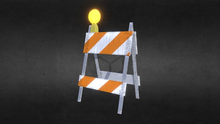 Construction Traffic Sign 3D Model
