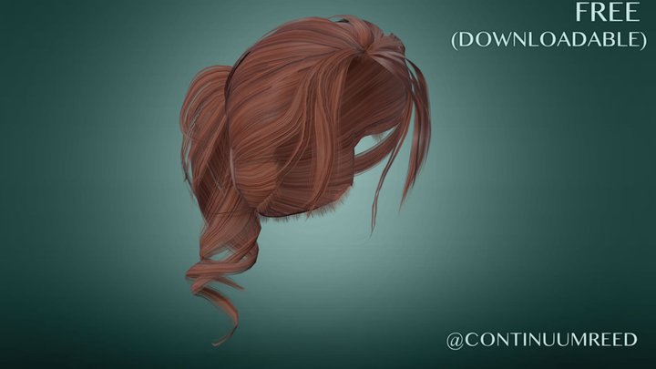 Ponytail 1 (Artemis) - Character Hair (Free) 3D Model