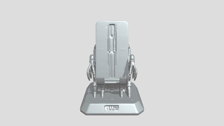 Futuristic sci-fi charging dock with glowing ac 3D Model