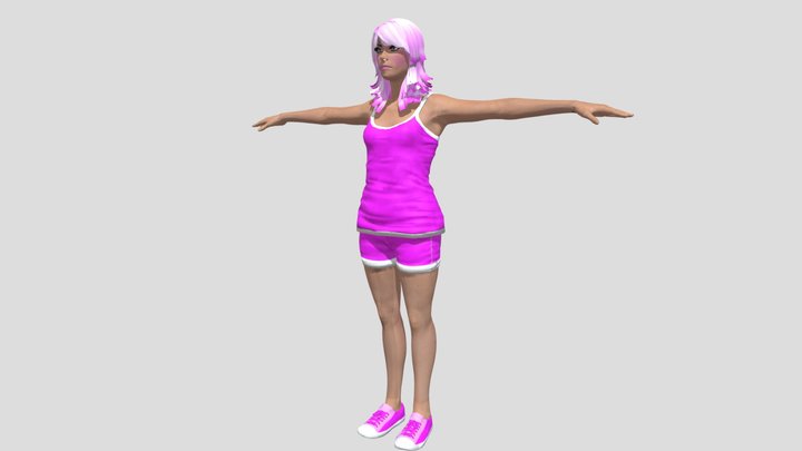Character Pink Girl – Modello 3D gratuito STL