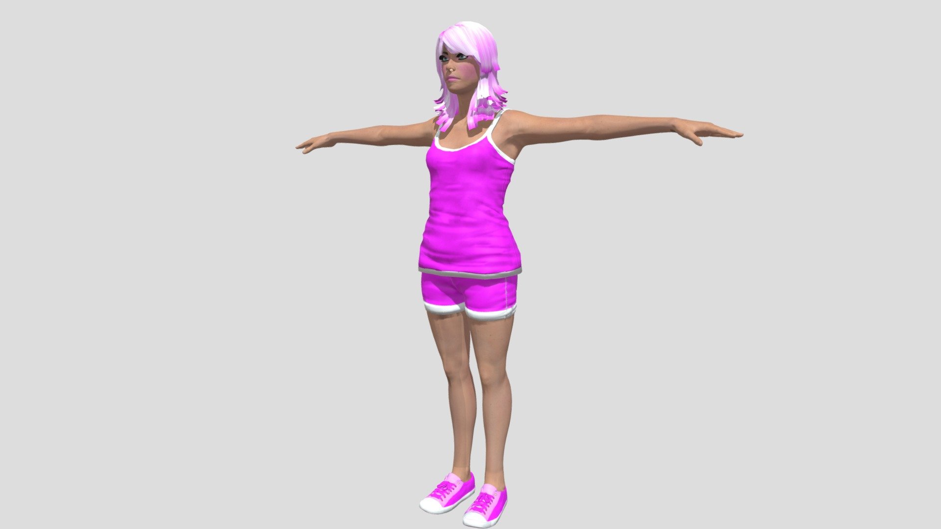 Character Pink Girl Download Free 3d Model By Samsikua [b15ad9e