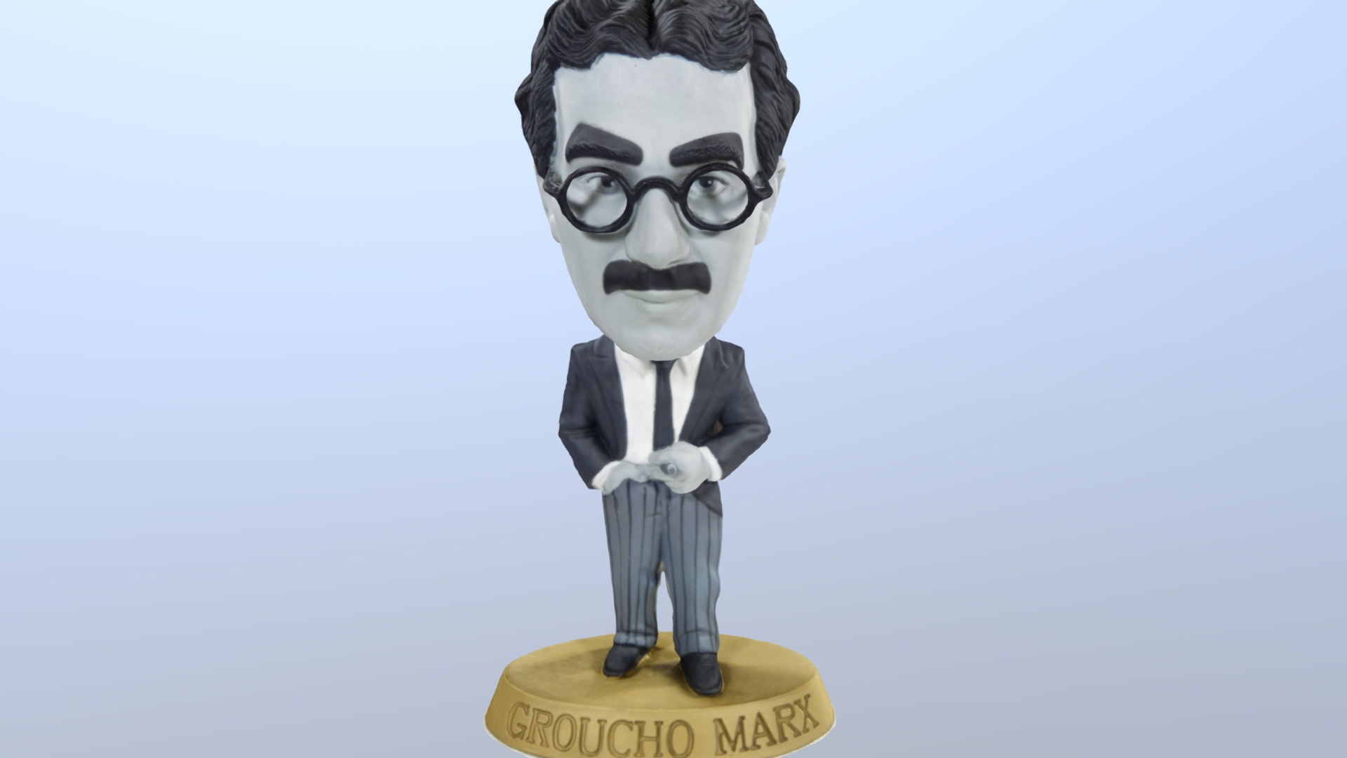 3D model Groucho Marx bobblehead - This is a 3D model of the Groucho Marx bobblehead. The 3D model is about a person wearing glasses.