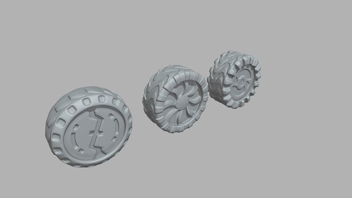 Sci-fy Wheel kitbash study 3D Model
