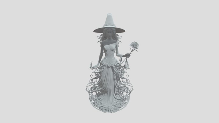 Windswept White Witch 3D Model