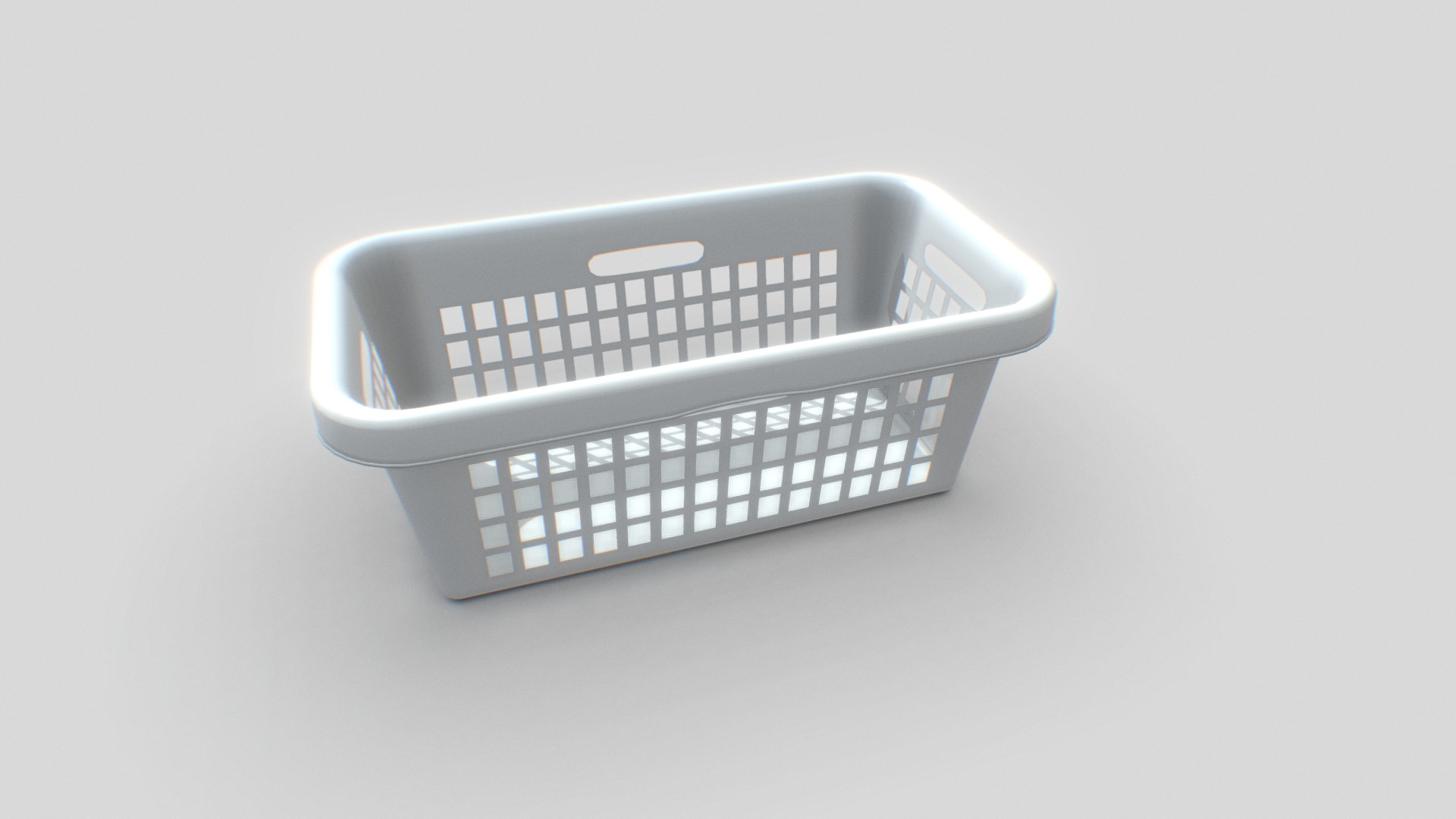 3D model Laundry Basket - This is a 3D model of the Laundry Basket. The 3D model is about a white plastic container.