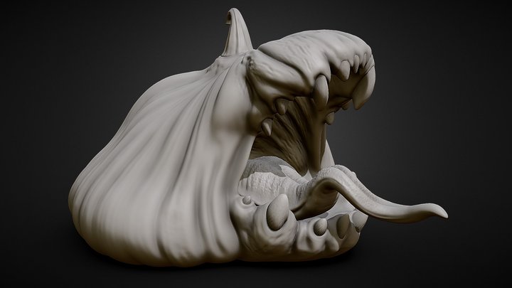 3D PRINTABLE SCREAMING PUMPKIN CREATURE 3D Model