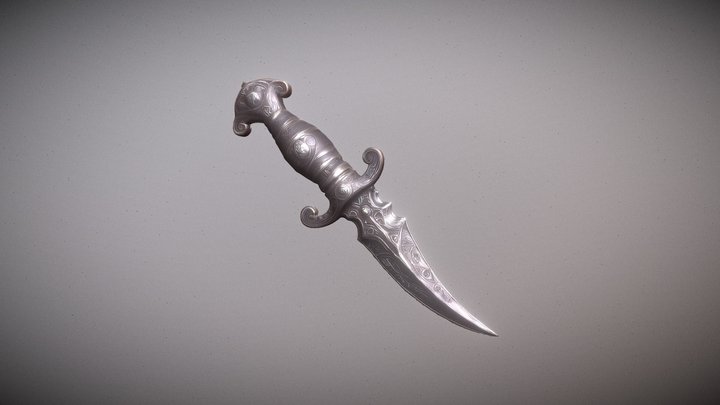 Traditional Kurdish Dagger 3D Model