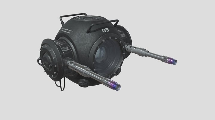 Futuristic Armored Drone 3D Model