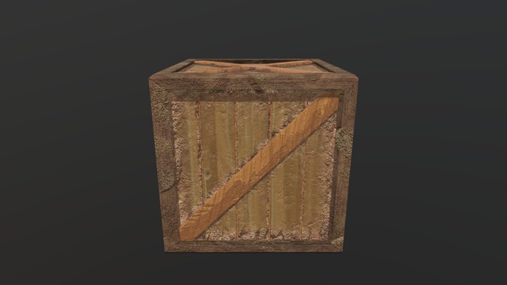 Wooden Box Rotten 3D Model