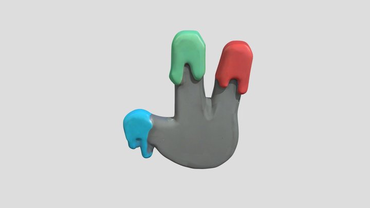 Cartoon finger painter 3D Model