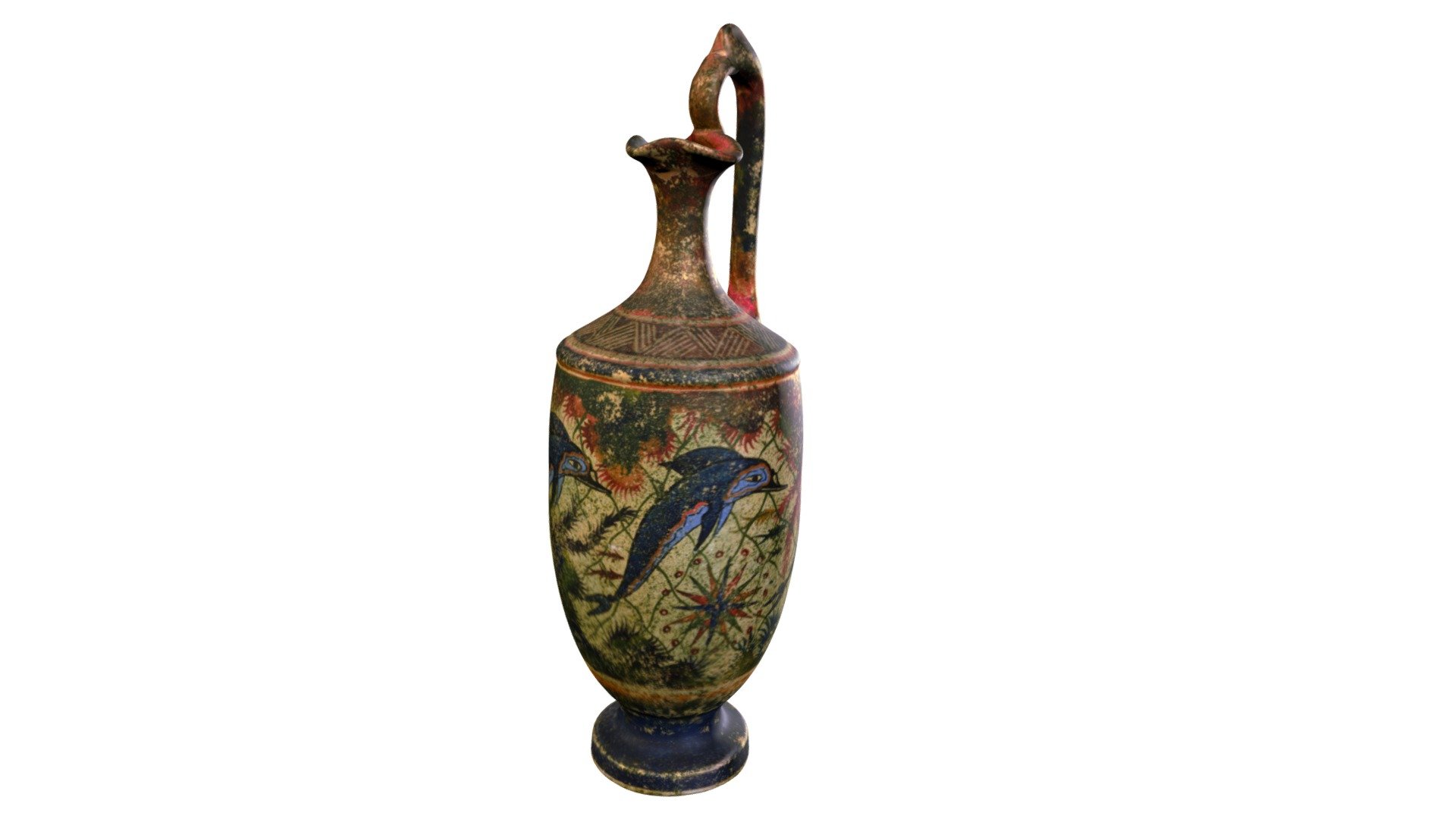 Coloured Terracotta Vase
