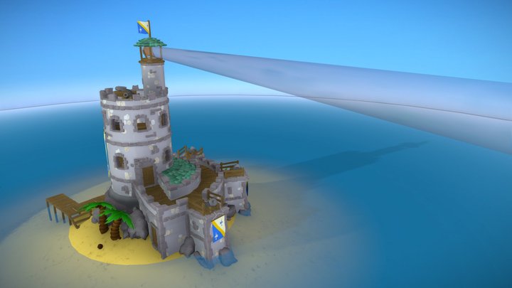 Stylized Forward Outpost - Navy 3D Model