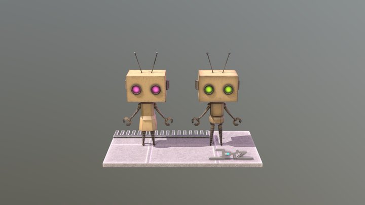 Couple Robot 1 3D Model