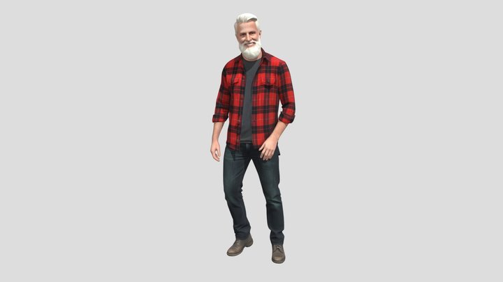 Lumberjack in Red Plaid – Free 3D Model STL