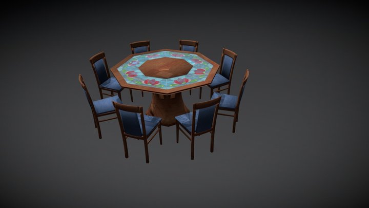 Stained Glass Table 3D Model