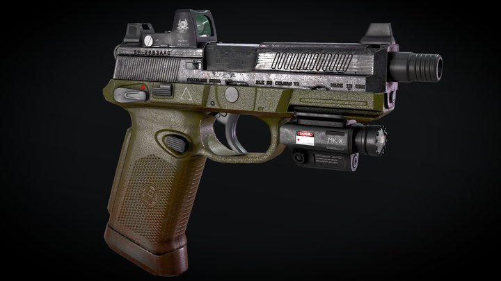 Venom FNX-45 Pistol 3D Model