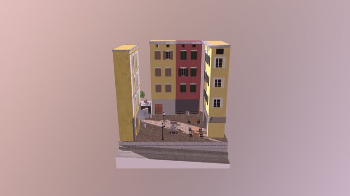 City Scene Perpignan Final 3D Model