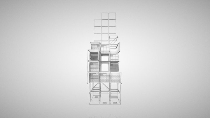 Modular Cube Elevation South 3D Model