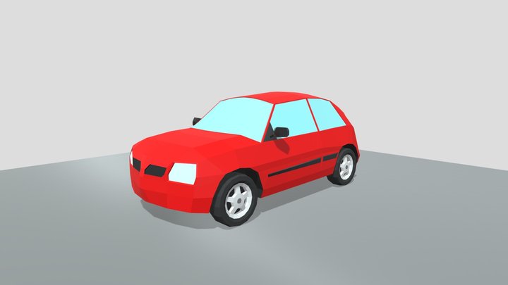 Low Poly Nissan Micra K11 3D Model