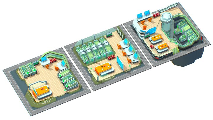 isometrical recreation room barrack hospital all 3D Model