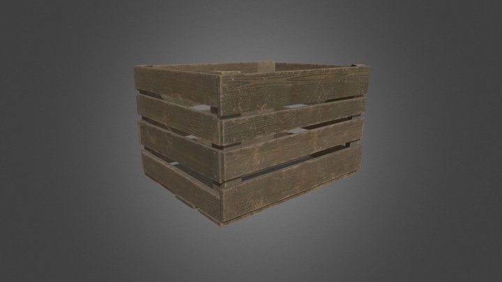 Wooden Fruit Box 3D Model