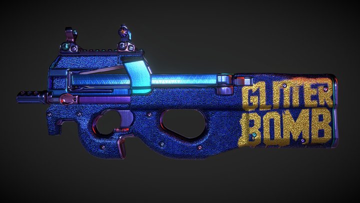 Glitter Bomb P90 3D Model