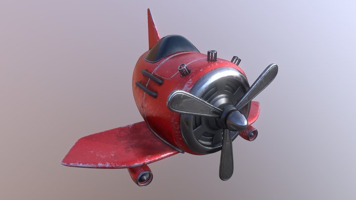 Cartoon Style Aircraft 3D Model