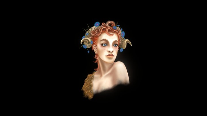 Bacchante 3D handpainted 3D Model