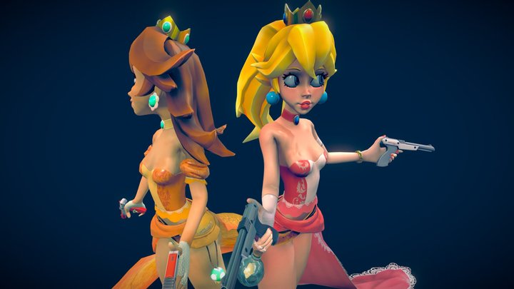 Fanart Peach & Daisy 🌟🎀 3D Model
