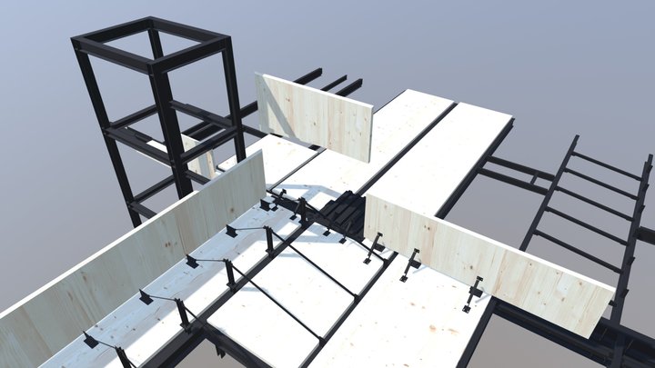 02. BALUSTRADE AT RAMP. EXPLODED (no concrete) 3D Model