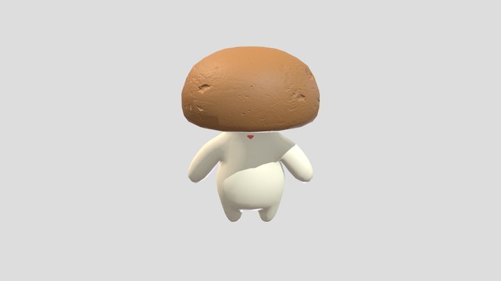 Mushroom Man Textured 3D Model