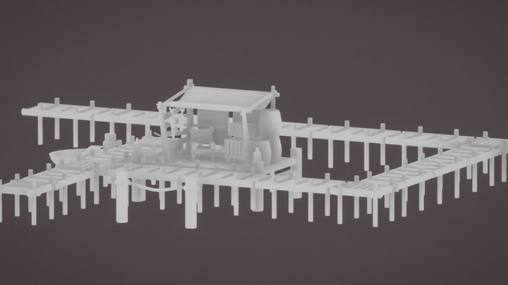 Fishing Outpost base model 3D Model