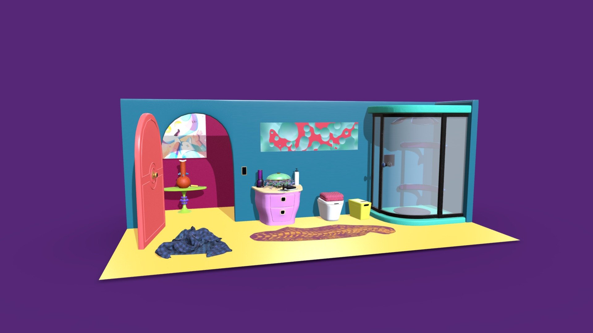 Ollie's Bathroom Where the magic happens 3D model by Gustavo Moya