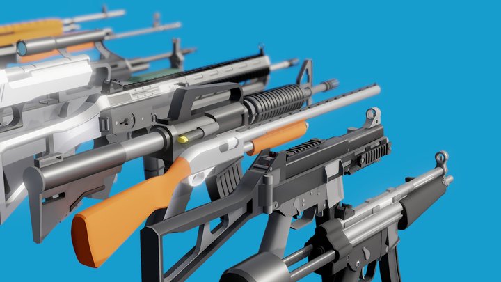 Weapon Pack of 10/100 Part 2 3D Model