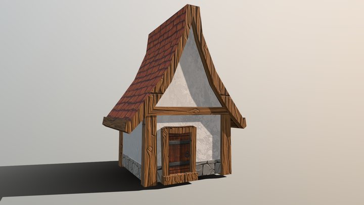 Low-poly Fantasy/Old/Medieval House 3D Model