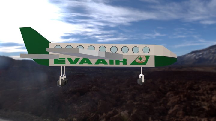 EVA AIR TAIWANESE PLANE (USELESS!) 3D Model